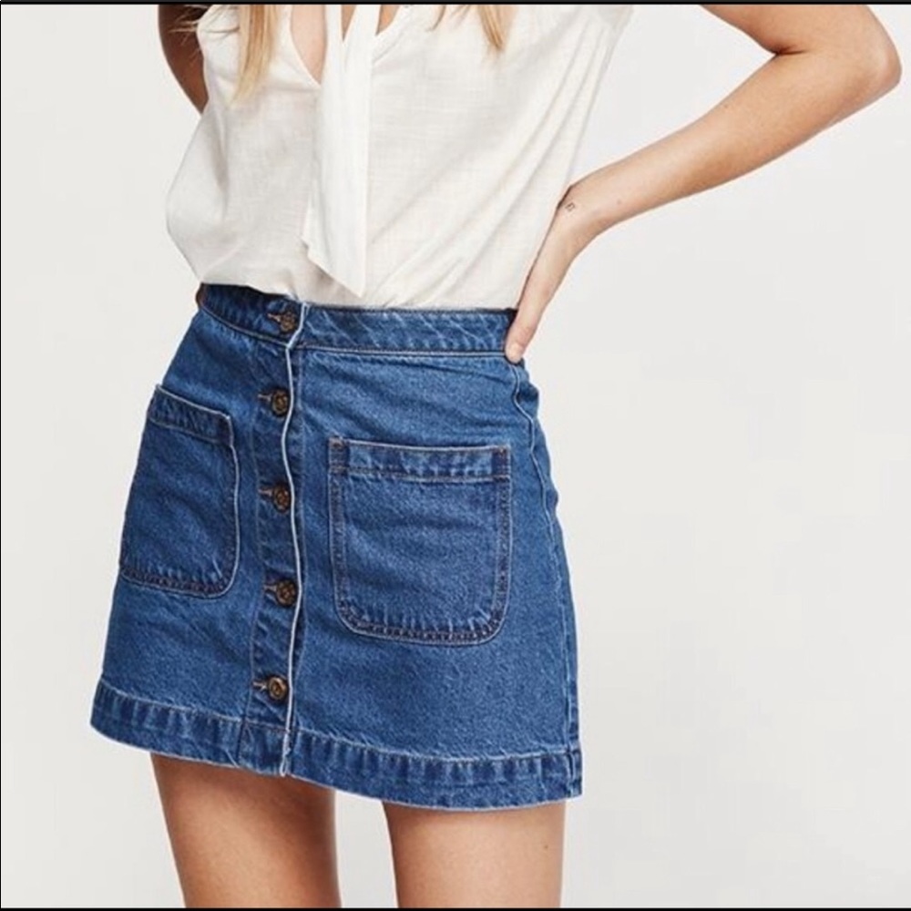 We the Free Super Hi Rise Denim Skirt